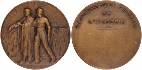 ALGÉRIE - ALGERIA
IIIe République (1870-1940). Médaille, Centenaire de l’Algérie, par G. Béguet 1930, Paris.
Esc.199 ; Bronze - 87,89 g - 61 mm - 12 h...