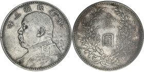 CHINE - CHINA
République de Chine (1912-1949). Dollar, Yuan Shikai An 3 (1914).
Y.329 - L&M.63 ; Argent - 39 mm - 12 h
PCGS Genuine Cleaned - XF Detai...