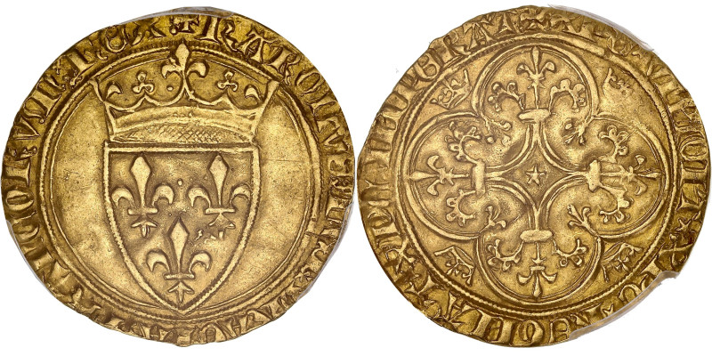 FRANCE / CAPÉTIENS - FRANCE / ROYAL
Charles VI (1380-1422). Écu d’or à la couron...