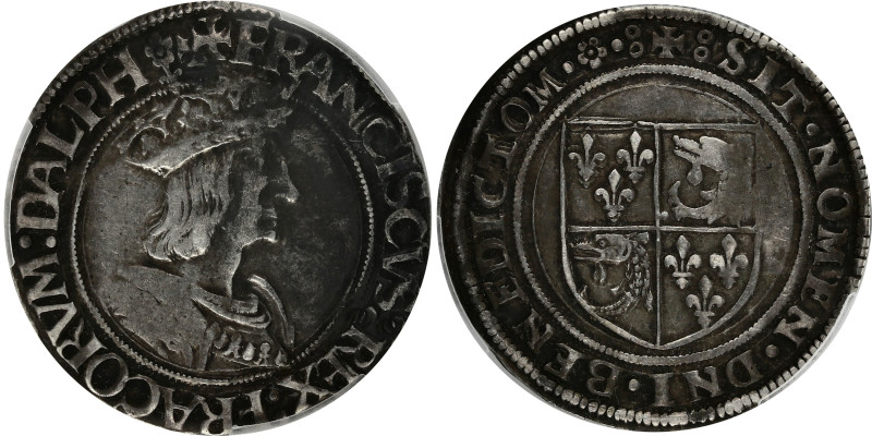 FRANCE / CAPÉTIENS - FRANCE / ROYAL
François Ier (1515-1547). Teston du Dauphiné...