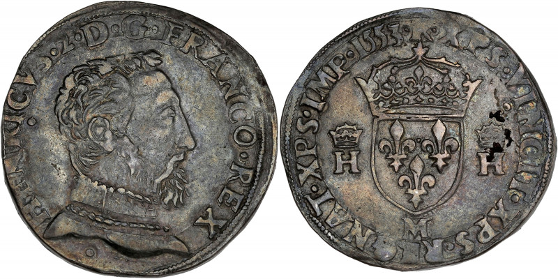 FRANCE / CAPÉTIENS - FRANCE / ROYAL
Henri II (1547-1559). Teston à la tête nue, ...