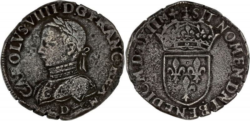 FRANCE / CAPÉTIENS - FRANCE / ROYAL
Charles IX (1560-1574). Teston, 3e type, à l...