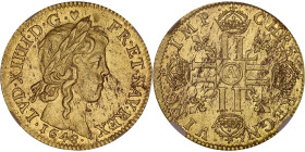 FRANCE / CAPÉTIENS - FRANCE / ROYAL
Louis XIV (1643-1715). Louis d’or à la mèche longue 1648, A, Paris.
Dy.1422 - G.245 - Fr.418 ; Or - 24 mm - 6 h
NG...