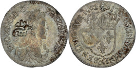 FRANCE / CAPÉTIENS - FRANCE / ROYAL
Louis XIV (1643-1715). Douzième d’écu au buste juvénile, contremarqué dans l’Empire ottoman sous Muhammad IV 1662,...