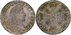 FRANCE / CAPÉTIENS - FRANCE / ROYAL
Louis XIV (1643-1715). Écu aux huit L, 1er type 1690, X, Amiens.
Dy.1514A - G.216 ; Argent - 27,29 g - 39,5 mm - 6...