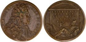 FRANCE / CAPÉTIENS - FRANCE / ROYAL
Louis XIV (1643-1715). Médaillette par Dassier, noblesse de Champagne, Claude Berbier du Metz ND, Genève.
F.8047 -...