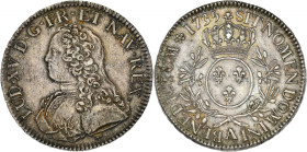 FRANCE / CAPÉTIENS - FRANCE / ROYAL
Louis XV (1715-1774). Écu aux rameaux d’olivier 1735, A, Paris.
Dy.1675 - G.321 - Dav.1330 ; Argent - 29,33 g - 41...