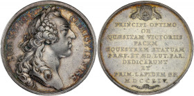 FRANCE / CAPÉTIENS - FRANCE / ROYAL
Louis XV (1715-1774). Médaille, pose de la première pierre de la statut équestre par Duvivier 1754.
Nocq.143 ; Arg...