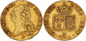 FRANCE / CAPÉTIENS - FRANCE / ROYAL
Louis XVI (1774-1792). Double louis d’or à la tête nue 1786, 1er semestre, A, Paris.
Dy.1706 - G.363 - Fr.474 ; Or...