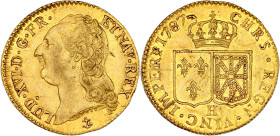 FRANCE / CAPÉTIENS - FRANCE / ROYAL
Louis XVI (1774-1792). Louis d’or à la tête nue 1787, H, La Rochelle.
Dy.1707 - G.361 - Fr.475 ; Or - 7,61 g - 24 ...