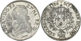 FRANCE / CAPÉTIENS - FRANCE / ROYAL
Louis XVI (1774-1792). Écu de Béarn aux rameaux d’olivier 1786, vache, Pau.
Dy.1708 - G.356a ; Argent - 29,23 g - ...