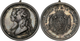 FRANCE / CAPÉTIENS - FRANCE / ROYAL
Louis XVI (1774-1792). Médaille pour la naissance du Dauphin 1781.
Forrer.I p.686 ; Argent - 51,21 g - 45 mm - 12 ...