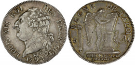 FRANCE / CAPÉTIENS - FRANCE / ROYAL
Constitution (1791-1792). Demi-écu de 3 livres FRANÇOIS 1792, A, Paris.
Dy.1719 - G.43 ; Argent - 14,55 g - 33 mm ...