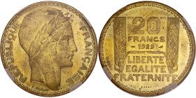 FRANCE
IIIe République (1870-1940). Essai de 20 francs Turin en cupro-aluminium 1929, Paris.
GEM.199.5 ; Cupro-aluminium - 17,7 g - 35 mm - 6 h
GENI S...