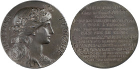 FRANCE
IIIe République (1870-1940). Médaille, Emile Loubet pose la première pierre du Pont sur le Rhône à Valence, par Dupuis 1902.
Argent - 148 g - 6...