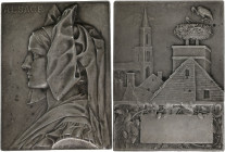 FRANCE
IIIe République (1870-1940). Plaque Alsace par Prud’homme 1919, Paris.
Argent - 135 g - 50 X 68 mm - 12 h
Très rare en argent. Poinçon corne 2A...