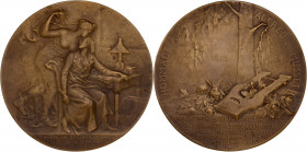 FRANCE
IIIe République (1870-1940). Médaille d’hommage à Alfred de Musset par Lenoir ND.
Bronze - 79,91 g - 60 mm - 12 h
Médaille éditée par Bourgey É...