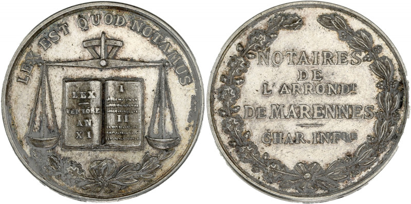 FRANCE
IIIe République (1870-1940). Jeton de notaires de l’arrondissement de Mar...