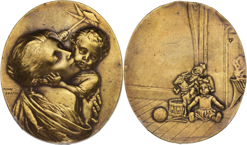 FRANCE
IIIe République (1870-1940). Médaille de naissance par henry Dropsy ND.
B...