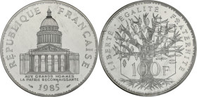 FRANCE
Ve République (1958 à nos jours). Piéfort de 100 francs Panthéon 1985, Pessac.
GEM.232.P1 - G.898P ; Argent - 30 g - 31 mm - 6 h
Rare millésime...