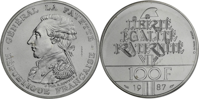 FRANCE
Ve République (1958 à nos jours). Essai de 100 francs Général La Fayette ...