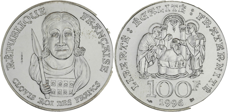 FRANCE
Ve République (1958 à nos jours). Essai de 100 francs Clovis 1996.
G.953 ...