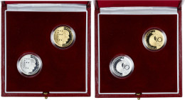 FRANCE
Ve République (1958 à nos jours). Épreuves de 10 francs Schuman en or et argent 1986, Pessac.
G.825 ; Or et argent - 7 g - 21 mm - 6 h
Dans le ...