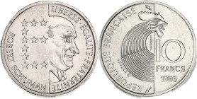 FRANCE
Ve République (1958 à nos jours). Essai de 10 francs Robert Schuman 1986.
G.825 - F.374 ; Nickel - 6,5 g - 21 mm - 6 h
Sous scellé d’origine. F...
