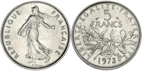 FRANCE
Ve République (1958 à nos jours). 5 francs Semeuse 1973.
G.771 - F.341 ; Cupro-nickel - 10 g - 29 mm - 6 h
PCGS MS68 (17242651). 
Fleur de coin...