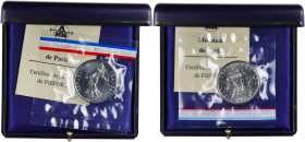 FRANCE
Ve République (1958 à nos jours). Piéfort de 5 francs Semeuse 1985, Pessac.
GEM.154.P1 ; Cupro-nickel - 20 g - 29 mm - 6 h
Dans son coffret d’o...