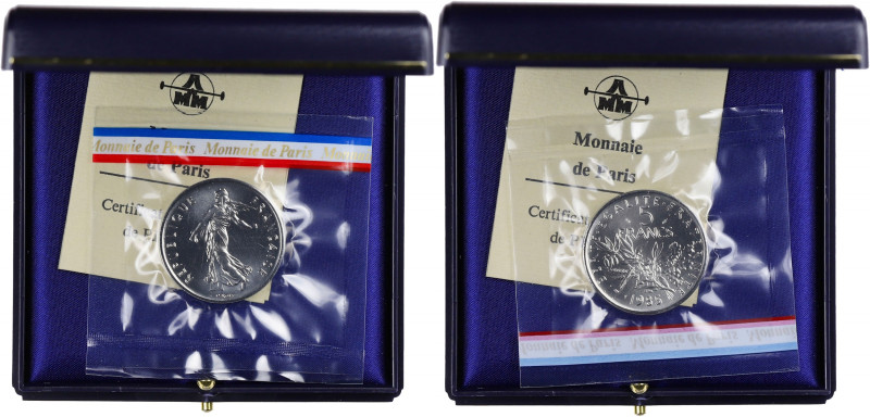 FRANCE
Ve République (1958 à nos jours). Piéfort de 5 francs Semeuse 1985, Pessa...
