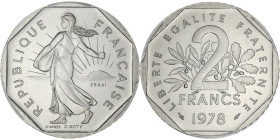 FRANCE
Ve République (1958 à nos jours). Essai de 2 francs Semeuse 1978.
G.547 - F.272 ; Nickel - 7,5 g - 26 mm - 6 h
PCGS SP68 (36744997). 
Fleur de ...