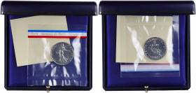 FRANCE
Ve République (1958 à nos jours). Piéfort de 1 franc Semeuse 1985, Pessac.
GEM.104.P1 ; Nickel - 12 g - 24 mm - 6 h
Dans son coffret d’origine,...