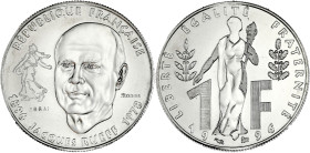 FRANCE
Ve République (1958 à nos jours). Essai de 1 franc Jacques Rueff 1996.
G.481 - F.231 ; Nickel - 6 g - 24 mm - 6 h
Sous capsule d’origine. Fleur...