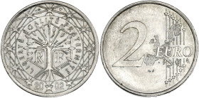 FRANCE
Ve République (1958 à nos jours). 2 euro monométallique 2002, Pessac.
G.8 ; Nickel-laiton - 8,57 g - 26 mm - 12 h
Très rare monnaie fautée. Sup...