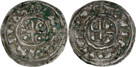FRANCE / FÉODALES - FRANCE / FEUDAL
Normandie (duché de), Richard Ier (943-996). Denier ND, Rouen.
Dy.18 - Fécamp 3260-6041 ; Argent - 1,14 g - 20 mm ...