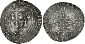 FRANCE / FÉODALES - FRANCE / FEUDAL
Bretagne, François II (1458-1488). Gros à l’écu ND, N, Nantes.
Dy.336 ; Argent - 3,61 g - 28 mm - 3 h
TB à TTB....