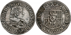 FRANCE / FÉODALES - FRANCE / FEUDAL
Lorraine (duché de), Charles IV (1625-1675). Teston 1627, Nancy.
Bd.1557 - Flon 10 bis (avers du 11 de 1628) ; Arg...