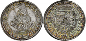 FRANCE / FÉODALES - FRANCE / FEUDAL
Alsace, Ferdinand archiduc (1564-1594). Thaler ND, Ensisheim.
Bd.1378 v. - EL.38 - Dav.8088 ; Argent - 28,1 g - 41...