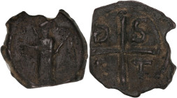 FRANCE / FÉODALES - FRANCE / FEUDAL
Croisades, Antioche, Tancrède de Hauteville (1104-1112). Follis 3e type ND, Antioche.
Metcalf 71-80 ; Bronze - 3,8...