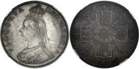 GRANDE-BRETAGNE - UNITED KINGDOM
Victoria (1837-1901). Double florin (4 shillings), jubilé de la Reine 1887 (I887), Londres.
S.3923 ; Argent - 35 mm -...