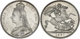 GRANDE-BRETAGNE - UNITED KINGDOM
Victoria (1837-1901). Couronne (Crown), jubilé de la Reine 1887, Londres.
KM.765 - S.3921 ; Argent - 28,16 g - 38 mm ...