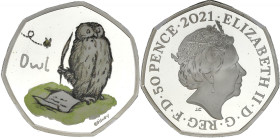 GRANDE-BRETAGNE - UNITED KINGDOM
Élisabeth II (1952-2022). 50 pence Owl, colorisée 2021.
Argent - 28 mm - 12 h
NGC PF 70 ULTRA CAMEO (6295242-001). 
F...