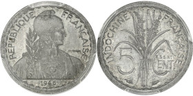 INDOCHINE - INDOCHINA
Gouvernement provisoire de la République française (1944-1946). Essai de 5 centimes 1946, Paris.
Lec.126 ; Aluminium - 18 mm - 6...