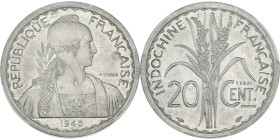 INDOCHINE - INDOCHINA
Gouvernement provisoire de la République française (1944-1946). Essai de 20 centimes 1945, Paris.
Lec.250 ; Aluminium - 27 mm - ...