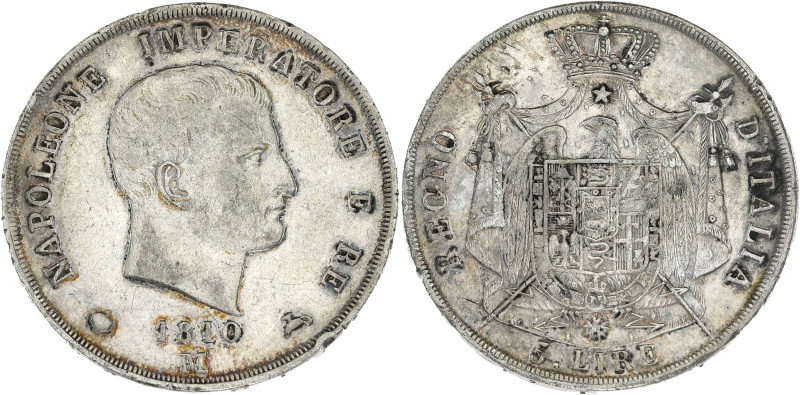 ITALIE - ITALY
Milan, royaume d’Italie, Napoléon Ier (1805-1814). 5 lire 1810, M...