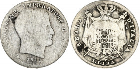 ITALIE - ITALY
Milan, royaume d’Italie, Napoléon Ier (1805-1814). Lira 1811, V, Venise.
KM.8.3 ; Argent - 4,53 g - 23 mm - 6 h
Rare millésime. B.