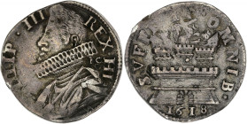 ITALIE - ITALY
Naples et Sicile, Philippe III d’Espagne (1598-1621). 15 grana 1618.
KM.27 ; Argent - 3,62 g - 23 mm - 5 h
TB.