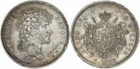 ITALIE - ITALY
Naples, Joachim Murat (1808-1815). 5 lire 1813, Naples.
G.IT 53 - MIR.441/1 - DMP.1004 ; Argent - 24,94 g - 37 mm - 12 h
Marques sur le...