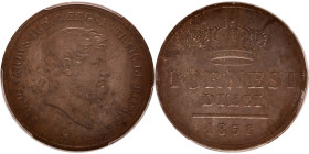 ITALIE - ITALY
Naples et Deux-Siciles, Ferdinand II (1830-1859). 10 tornesi 1856.
KM.148b ; Cuivre - 37 mm - 6 h
PCGS MS62BN (46282695). 
Superbe.